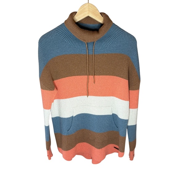 Carve Designs Sweaters - CARVE Designs Womens Cowl Neck Striped Pullover Sweater Size M Thumbhole Sleeves